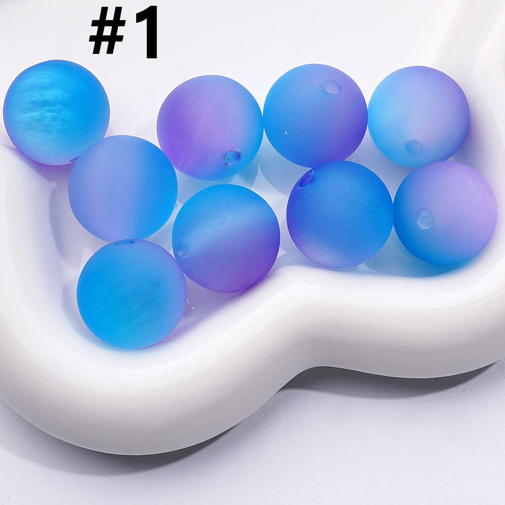 Large Cat Eye Style Double Color Frosted Matte Round Acrylic Beads, 20MM