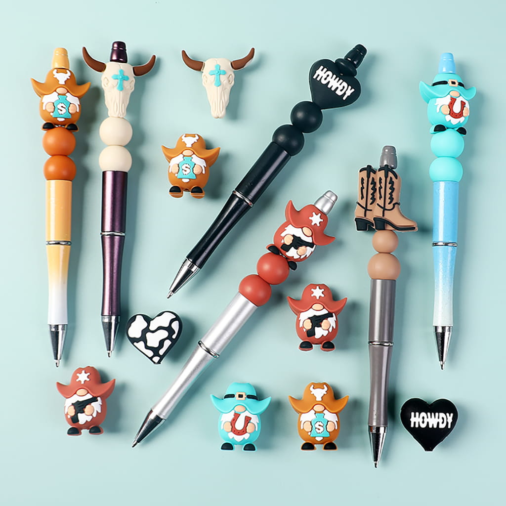 Silicone Focal Beads 3D Diverse Charming Cowboy West Theme