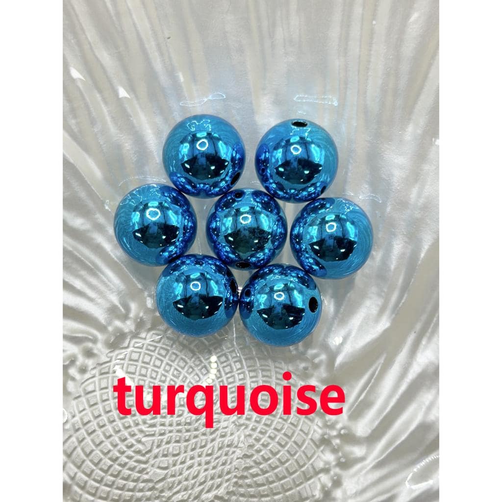 光沢のあるメタリックカラーのアクリルビーズ。16mm