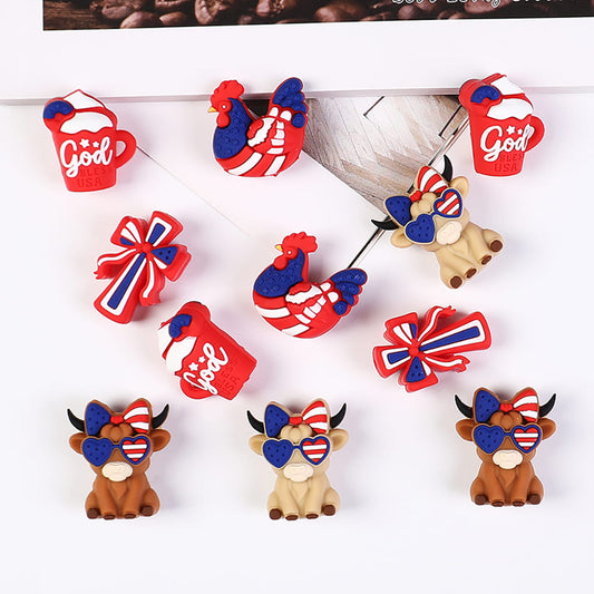 Silicone Focal Beads 3D United States of America Independence Day Series