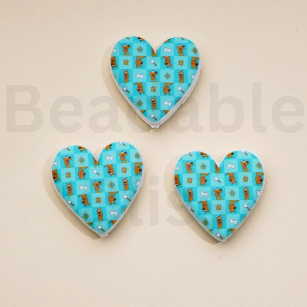 Cute Cartoon Hearts Snoop Scob HK Kitten Minio Pokemo Blue Silicone Focal Beads