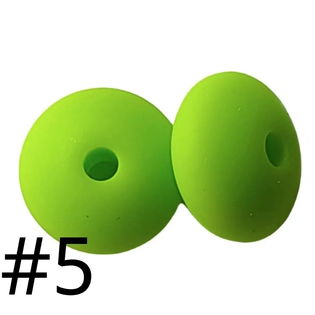 Silicone Lentil Beads Spacers Saucers 12mm