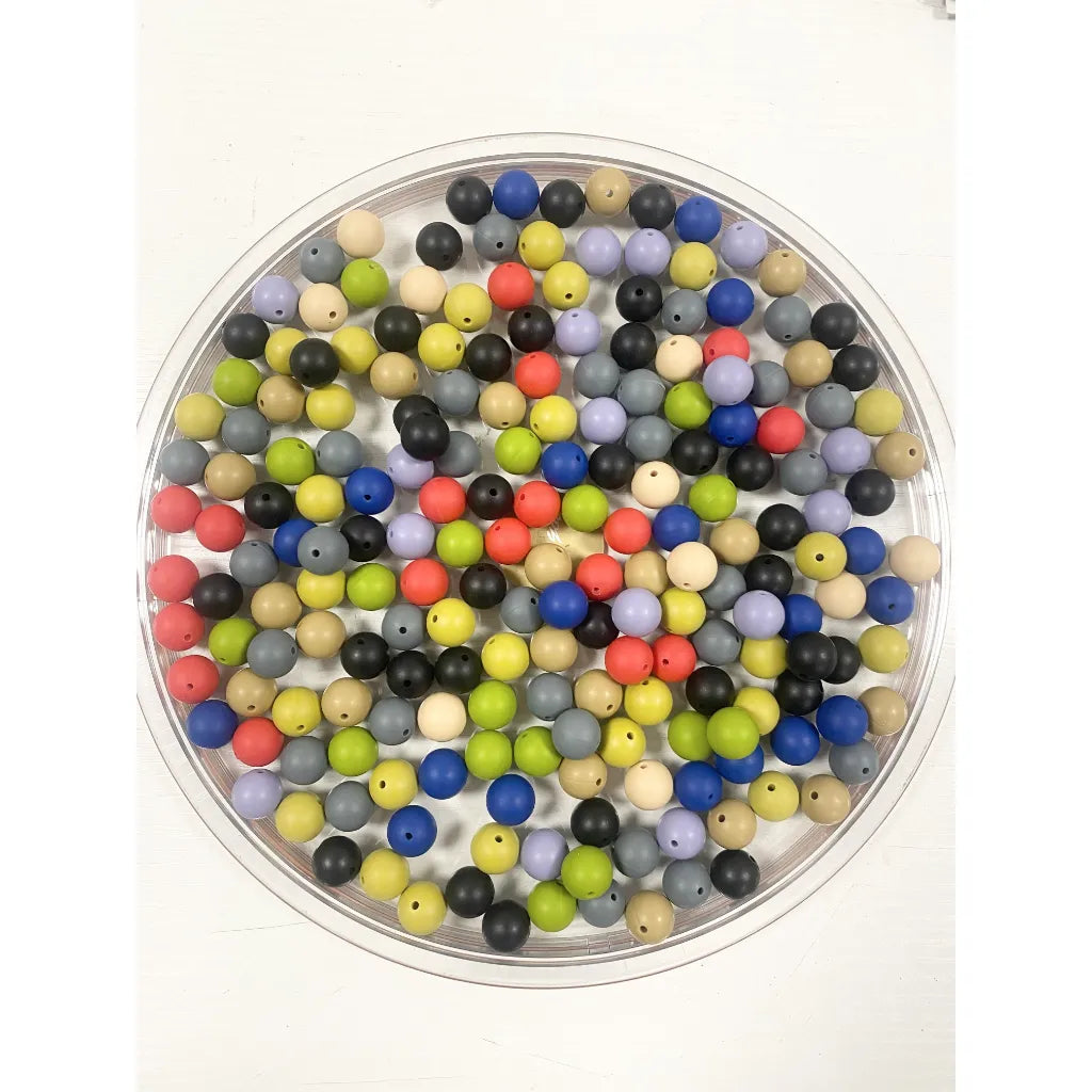 Silicone Beads, Solid Colors, 15 mm