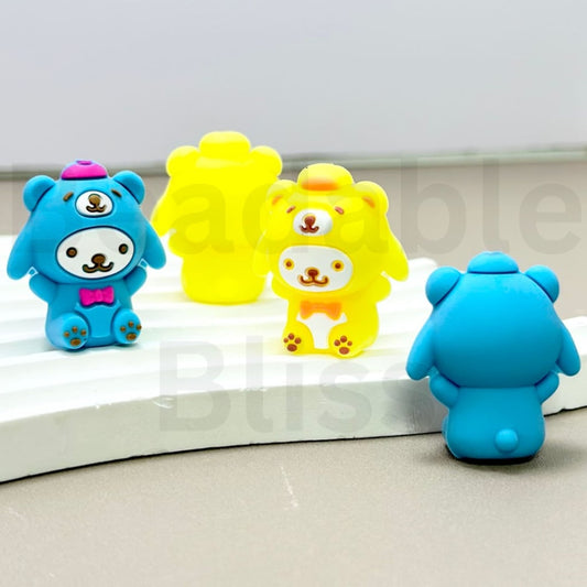 3D Cute Sanri Po Po Puri Silicone Focal Beads
