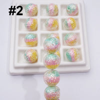Shiny Trichromatic Cracks Inside Round Acrylic Beads, 16MM
