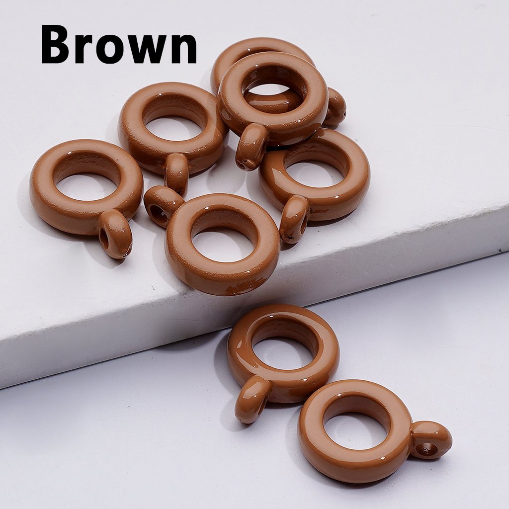 Solid Color Plastic Rings Loops with Mini Rings for Jewelry Accessories, 10MM