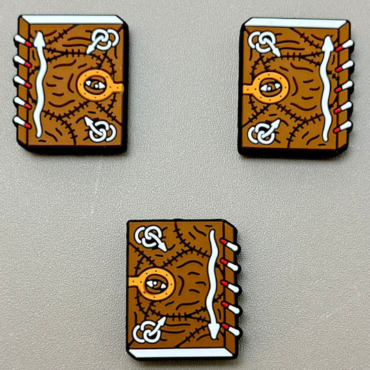 Brown Books Silicone Focal Beads