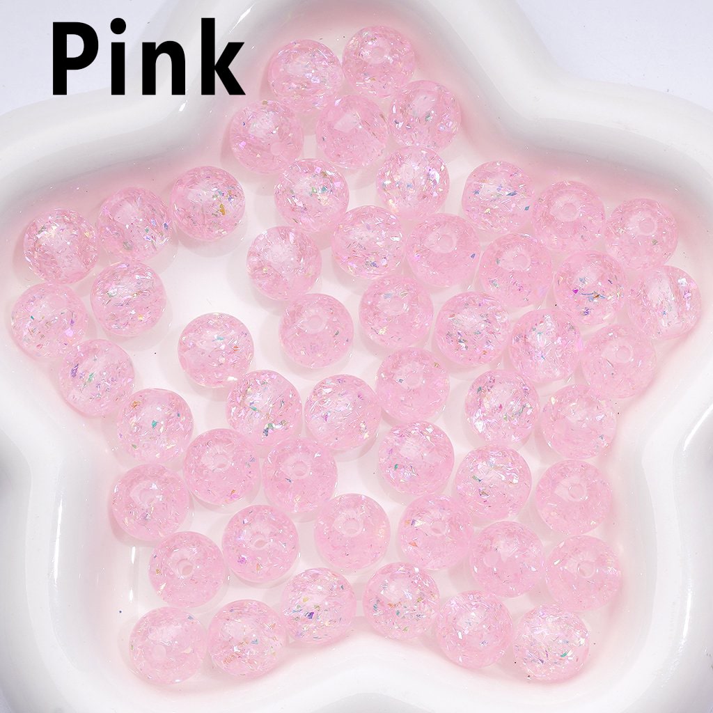Bling Bling Shiny Mini Flakes Multi-Color Clear Round Acrylic Beads, 12MM
