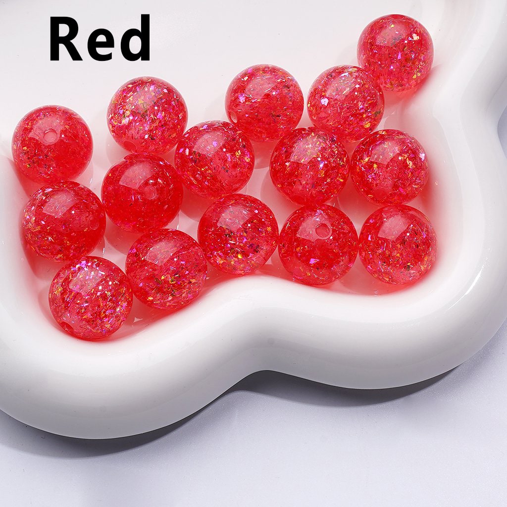 Bling Bling Shiny Mini Flakes Multi-Color Clear Round Acrylic Beads, 16MM