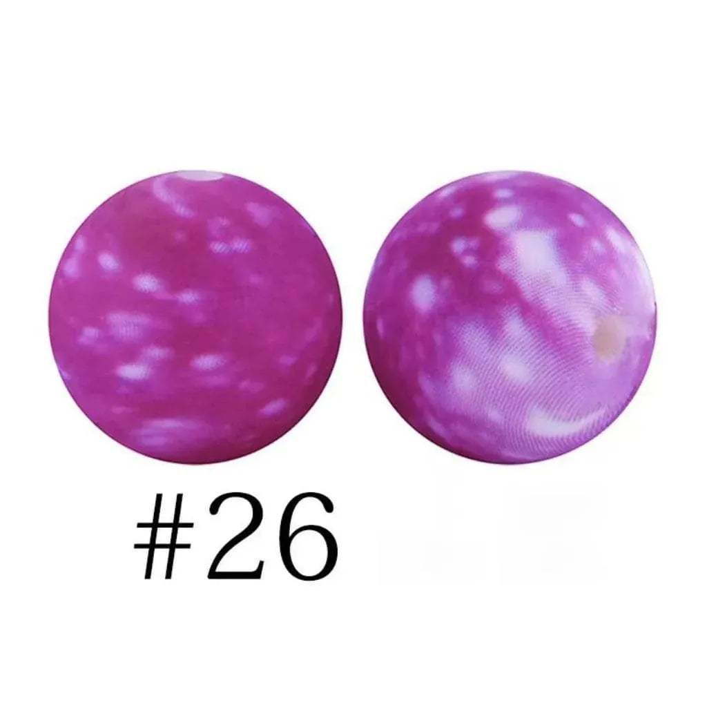 Printed Silicone Beads 15 mm