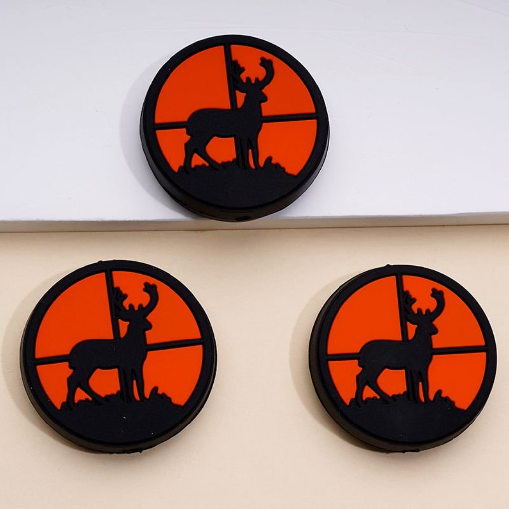 Cute Deer Bucks Round Silicone Focal Beads