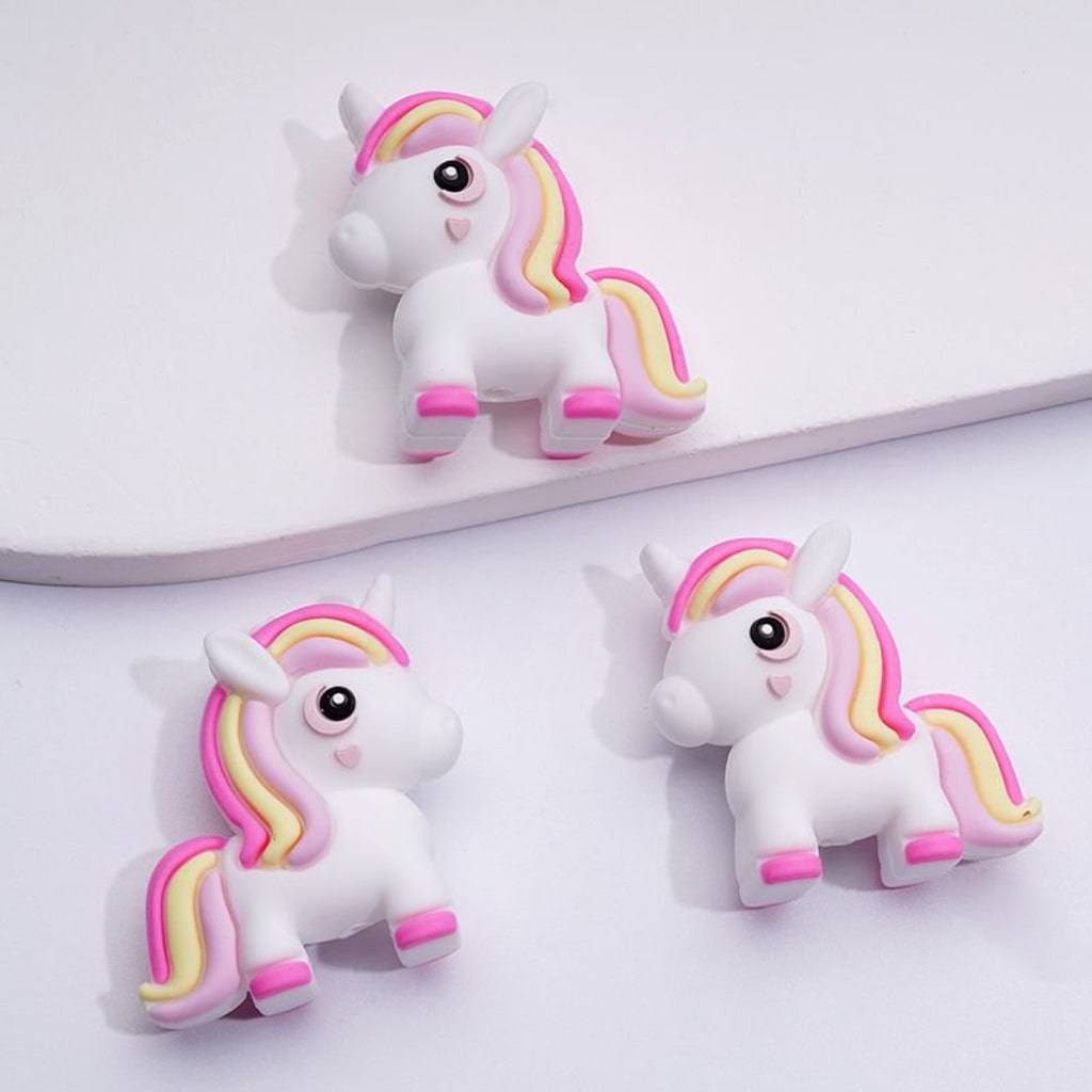 3D Little Cute Horse My Little Pon Silicone Focal Beads