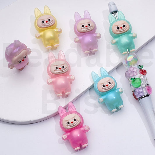 Cute L-B-B Monster Pop Mar PVC Soft Rubber Beads, Around 41*25MM, Random Mix