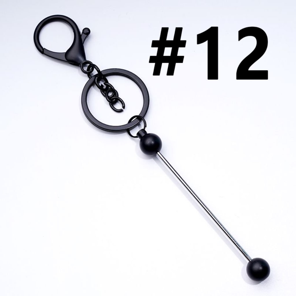 Classic Round Ball Style Beadable Metal Keychain with Bar and Lobster Clasp, Around 152MM Long (The Bottom Ball is Classic Round Ball Style)