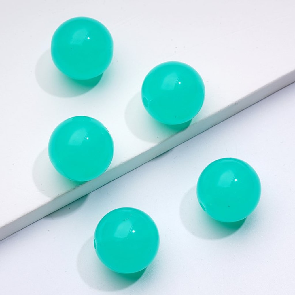 Glossy Jelly Candy Color Round Acrylic Beads, 16MM