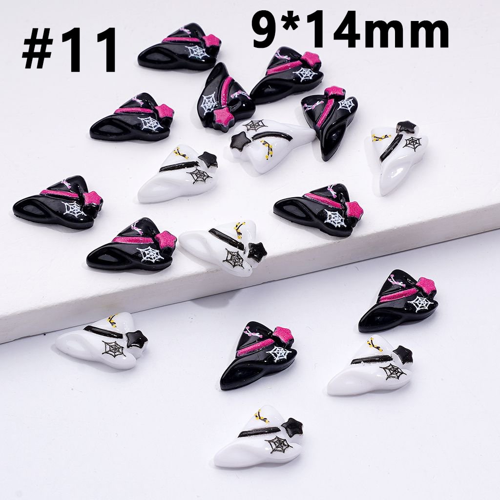 Mini Cute Halloween Series Pumpkin Bat Ghost Magic Hat Cat Cross Charms for Jewelry Accessories