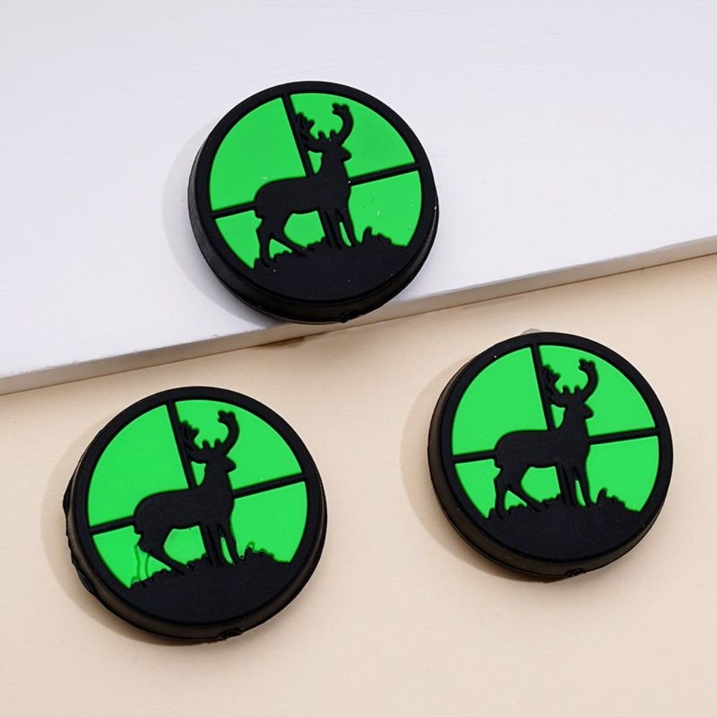 Cute Deer Bucks Round Silicone Focal Beads