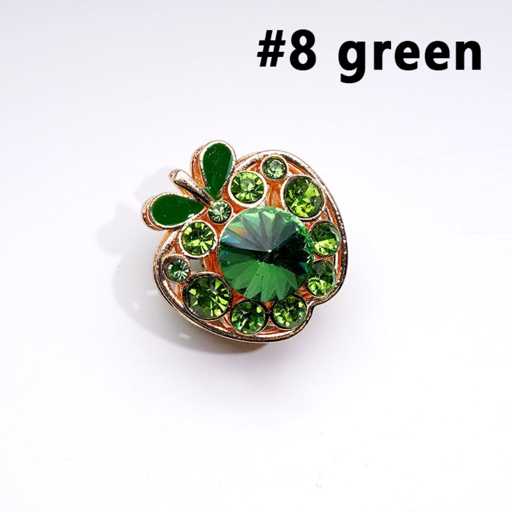 Exquisite Fancy Gold Alloy Apple with Colorful Rhinestones Beads, Around 25*25MM