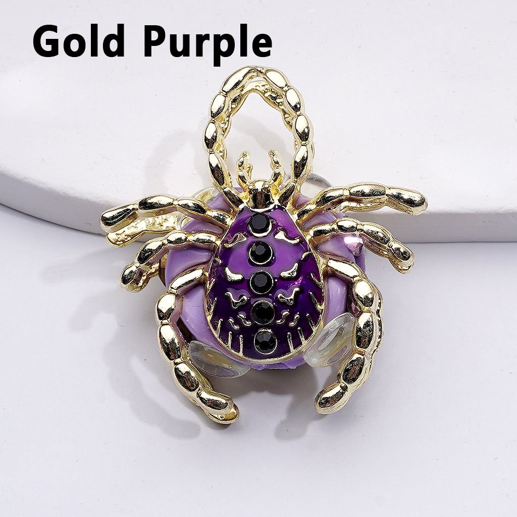 Bling Bling Fancy Alloy Spider with Colorful Rhinestones Clay Beads, Around 40*36*20MM