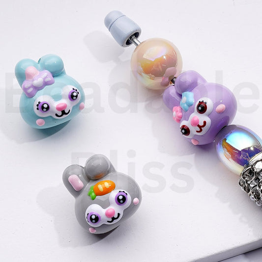 Cute Hand Painted My Melod Acrylic Beads Mix, 20MM