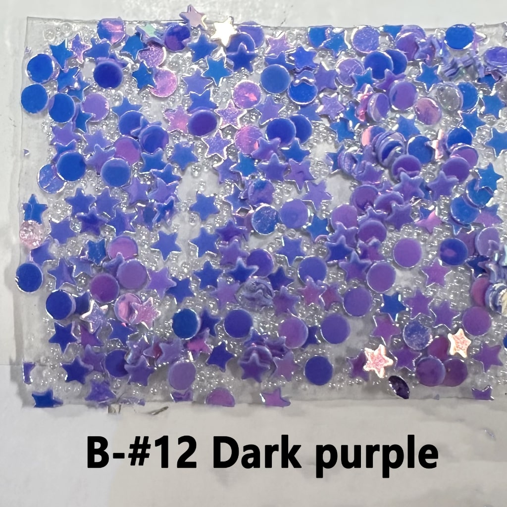 DIY Bling Bling Wraps Tapes with Star Round Shape Flakes for Pen, Around 40*28MM, 78pcs in 1 Sheet, Please Read the Description