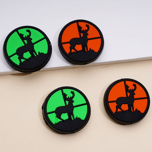 Cute Deer Bucks Round Silicone Focal Beads