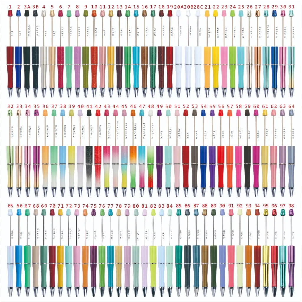 Plastic Beadable Pens | Beaded Pens in Solid, Ombre Gradient and Neon Colors, READ THE DESCRIPTION