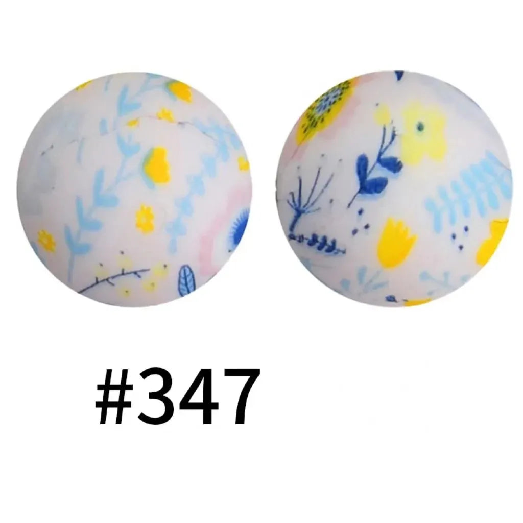 Printed Silicone Beads 15 mm