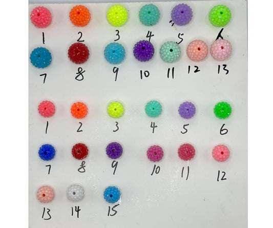 Acrylic Rhinestone Beads, Jelly Color Rhinestones, 20 mm and 16 mm