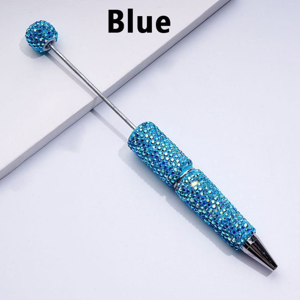 Beadable Clay Pens with AB Rhinestones Covered the Entire Pen in Solid Color