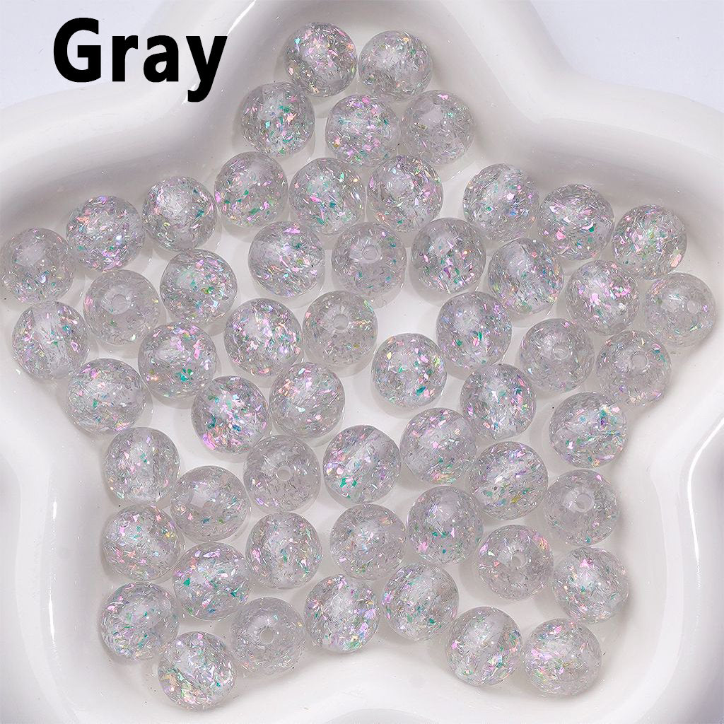 Bling Bling Shiny Mini Flakes Multi-Color Clear Round Acrylic Beads, 12MM