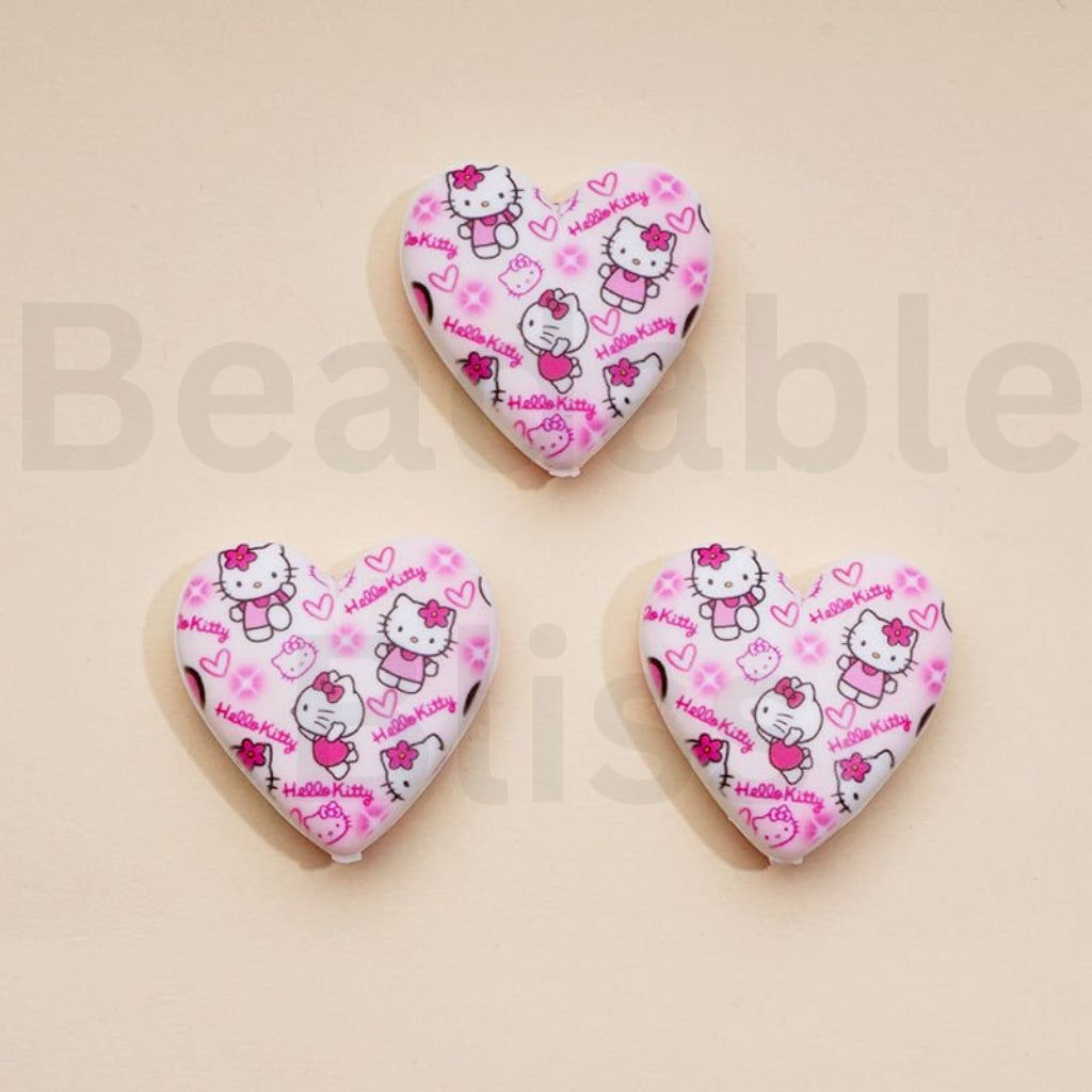 Cute Cartoon Hearts Snoop Scob HK Kitten Minio Pokemo Blue Silicone Focal Beads