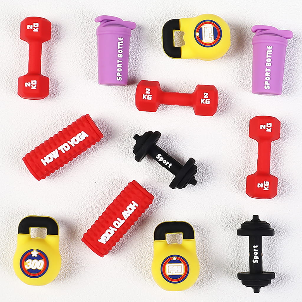 Silicone Focal Beads 3D Sports Gym Equipment Theme