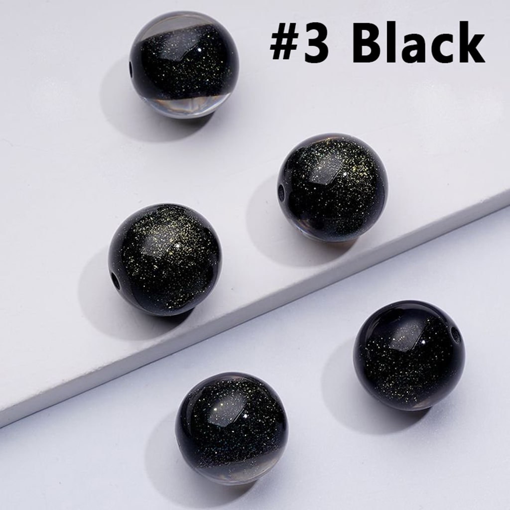 Shiny Glittery Round Acrylic Beads, 16MM