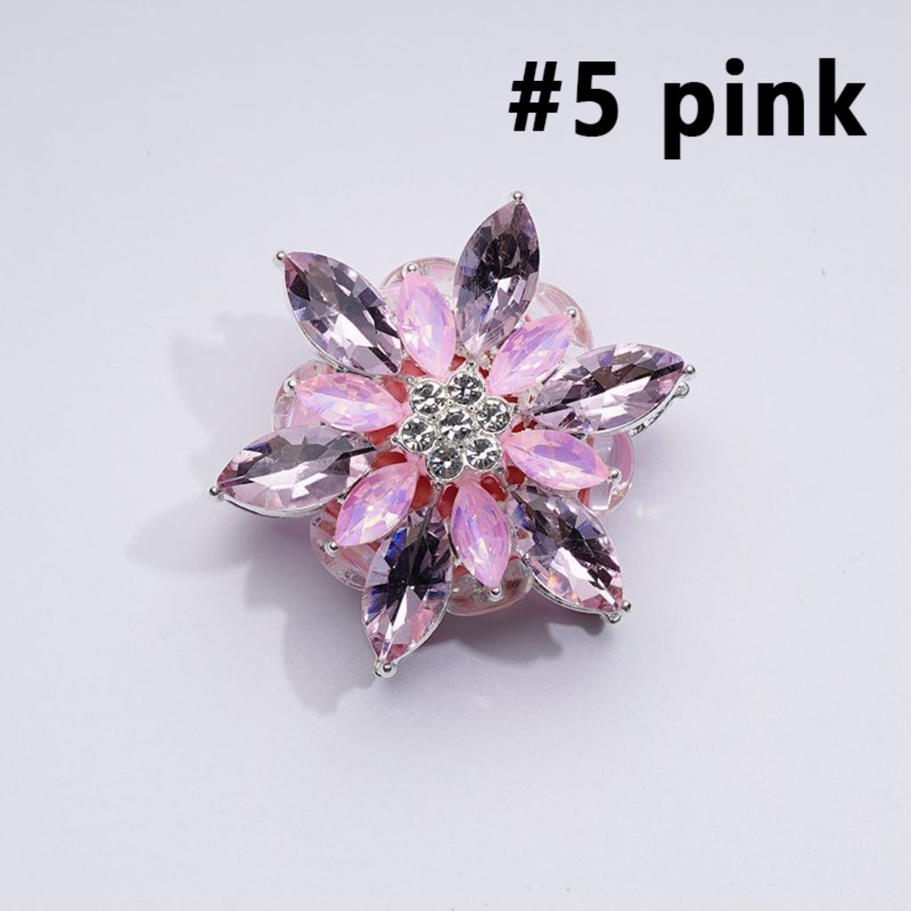 Fancy Silver Alloy Six-Petaled Flower with Clear & Colorful Rhinestones Clay Beads, Around 38MM