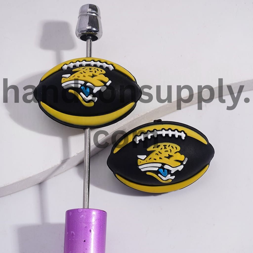 Silicone Focal Beads 3D Sports American Football Jacksonville Prints