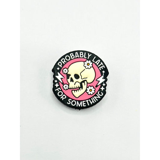 Probably Late for Something Skeleton Skull Head Flower Silicone Focal Beads, Please Read the Description
