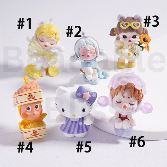 Cute Blind Box Hello Kitt Sanri Skullpand Twinkl Twinkl Be a Little Star Series Pop Mar Baby Zor Cuteness is Justic Series Figures Jewelry Accessories (No Hole)