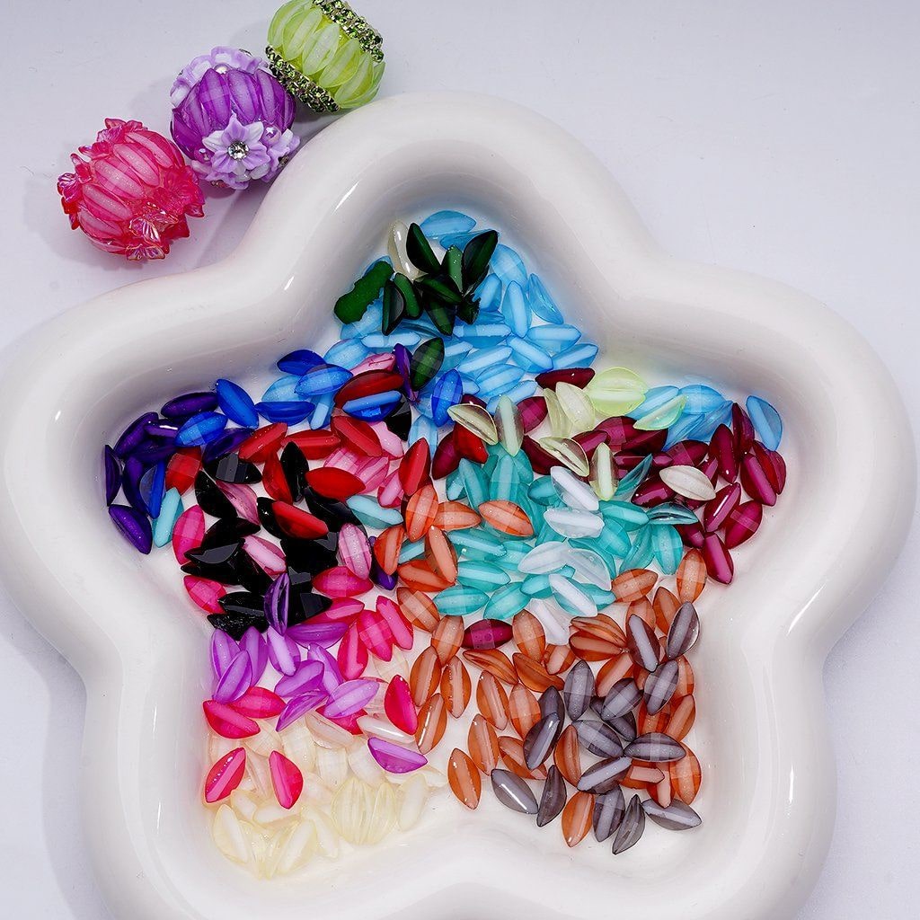 Mini Cute Glitter Tree Leaves Charm Jewelry Accessories （64.5g for 1000 Pieces)