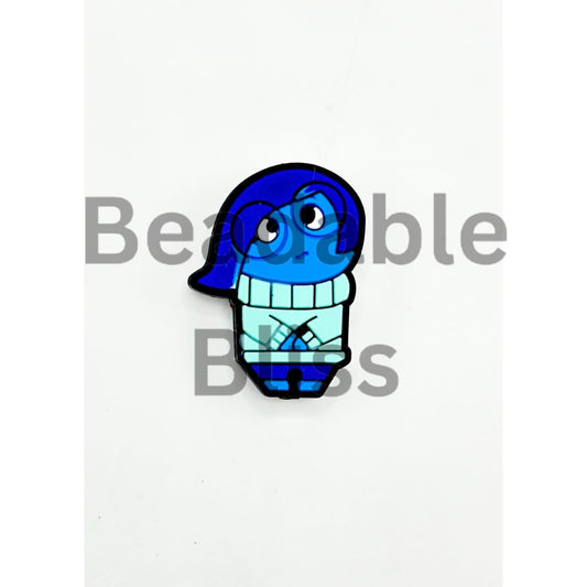 Insid Out Sadnes Cartoon Silicone Focal Beads (Ship out in Around 4-6 Days after Ordering)