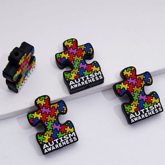 Multi-color Autism Awareness Silicone Focal Beads