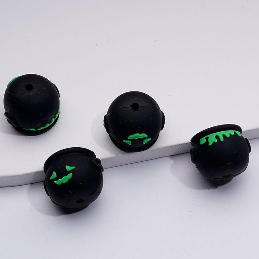 3D Cute Black Witch's Pot Silicone Focal Beads