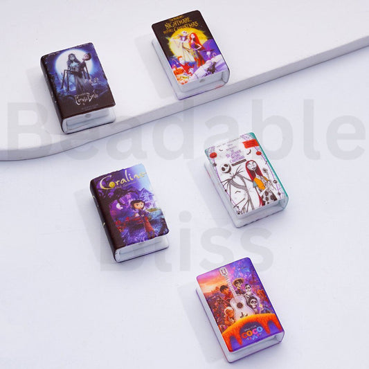 3D Adhesive Mould Horror Books Nightmar befor Christma Corps Brid Coralin Coc Books Silicone Focal, Random Mix