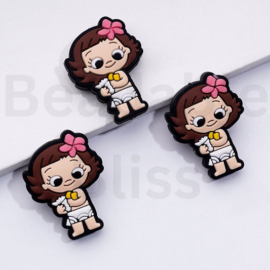 Cute Girl Baby Moan Disne Cartoon Silicone Focal Beads