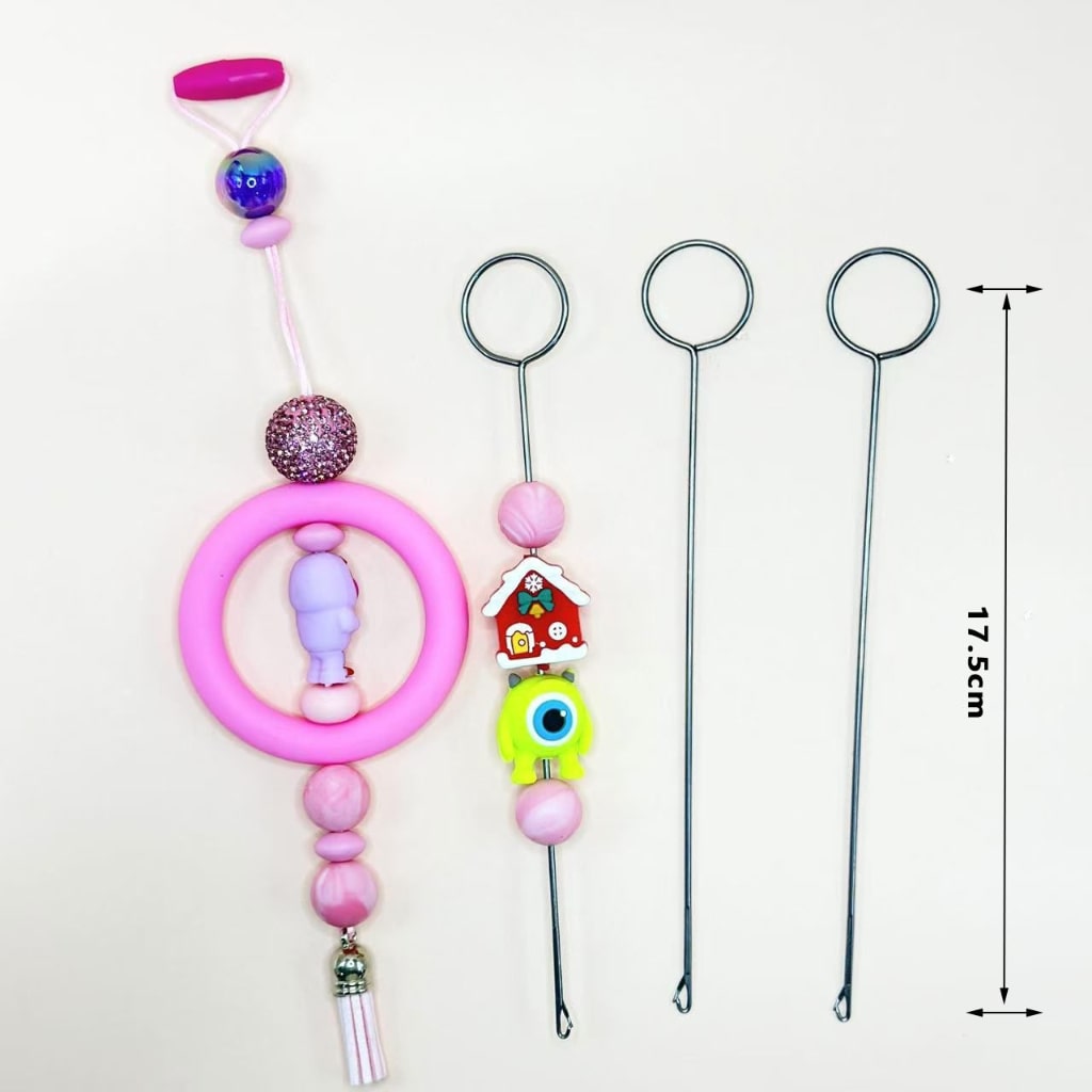 Beading Threader Loop Drawstring Threader Metal Sewing Loop Turner Hook for Turning Fabric T ...
