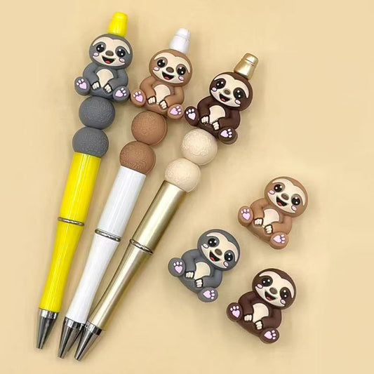 3D Cute Vivid Sloth Silicone Focal Beads