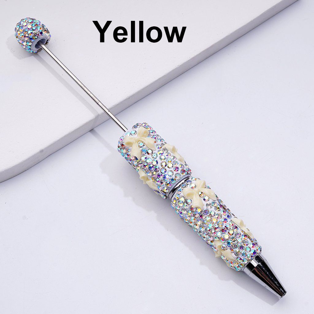 Beadable Clay Pens with Cute Bowknots AB Rhinestones Covered the Entire Pen