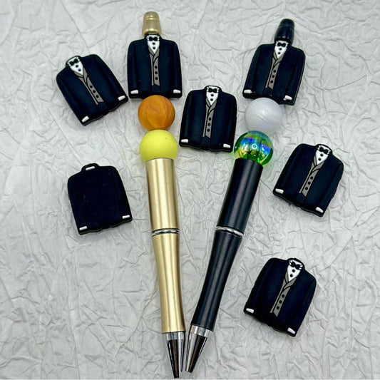 Business Suit for Men Silicone Focal Beads