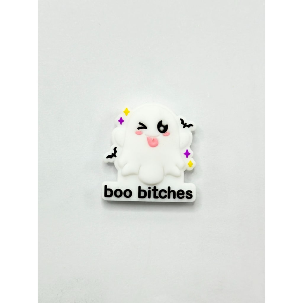 The White Ghost Sticks its Tongue Boo Bitchesa Bat Star Silicone Focal Beads