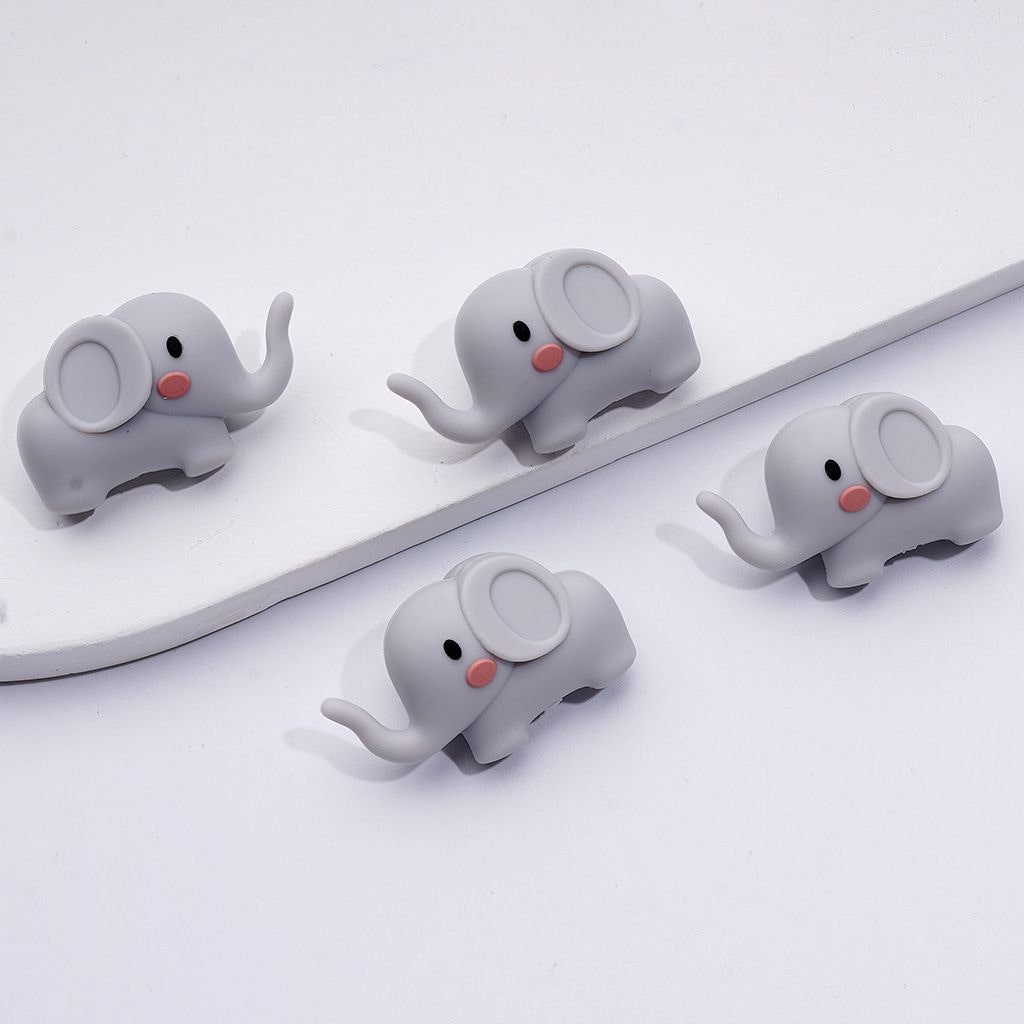 3D Little Cute Baby Elephant Silicone Focal Beads